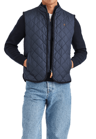 Morris Teddy Quilted Vest Jackor Herr Blå XL