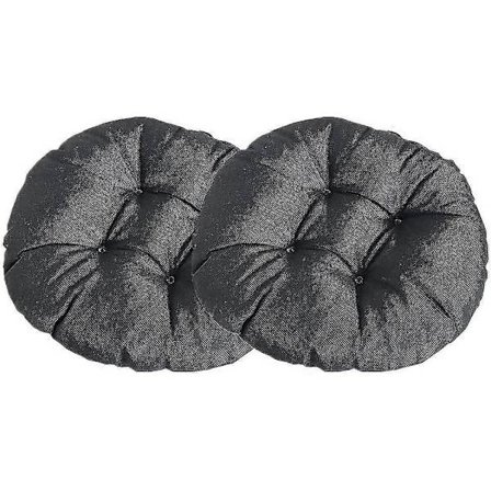 Tykt rundt stolhynde, ensfarvet sæt med 2 komfortable stolhynder i linned