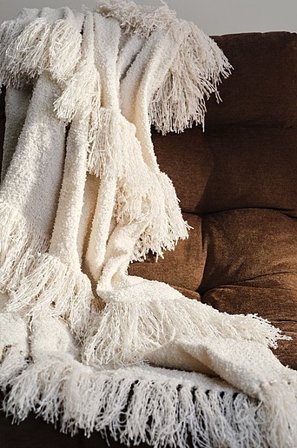 Jotex - Håndvævet Tæppe 140x200 Cm Polyester Natur RUFUS Køb Plaider & tæpper hos Jotex