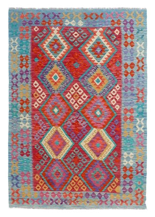 Tessuto A Mano Kilim Afghan Old Style Tappeto 175X244 Di Lana