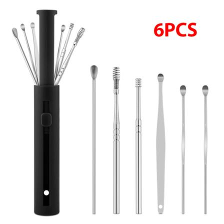 6/7st Öronrengörare Öronvaxborttagningsverktyg Springsked Öronplock Cl