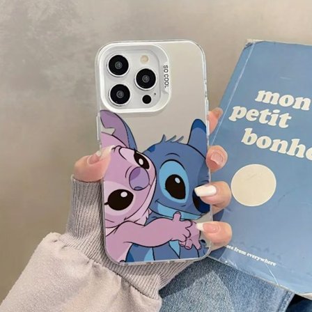 Couple Stitch -puhelinkotelo, sopii iPhone 16 Pro Max -puhelimelle, sarjakuva 11 söpö 12 Pro -puhelinkotelo