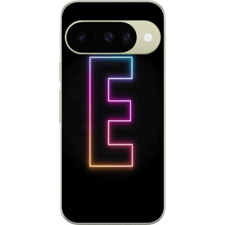 Kompatibel Mobilcover til Google Google Pixel 10 Minimalistisk neonbogstav E i lyse farver mod mørk baggrund i moderne og stilren design
