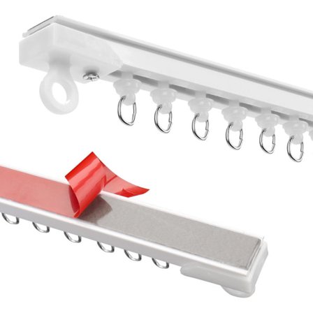 Selvklebende gardinskinner uten boring for tak, gardinstenger uten boring for RV dusjforhengskap romdelere (4*40cm/160cm)