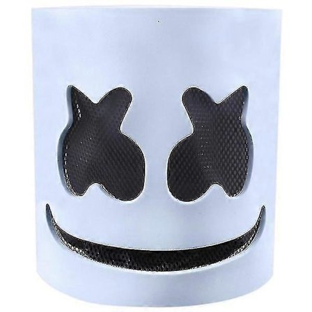 Marshmallow DJ Maske Hjelm - Musikkfestival Halloween Kostymer Cosplay Full Hode Maske Hjelm For Voksne & Barn