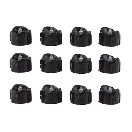 12 stk. Smeltende sorte lys Batteridrevne fyrfadslys Halloween fyrfadslys flammeløse flimrende LED fyrfadslys [CO]
