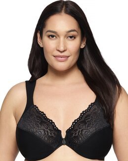 Framknäppt Bygel-bh Svart - F75 - Glamorise