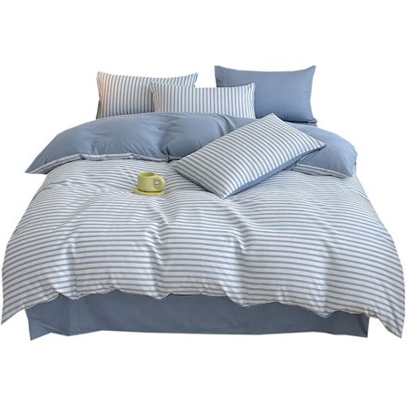 Bomullsduntäcke, Lyxigt Enkelt Stil Randigt Sängklädesset Set, Japansk Stil Ren Bomullstäcke Randigt