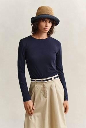 GANT Damen Langarm-Shirt aus Baumwolle (XXXL) Marineblau