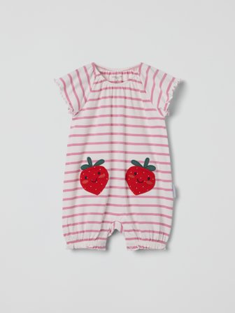 Polarn O. Pyret - Striped jumpsuit - 62 - Childrenswear - white