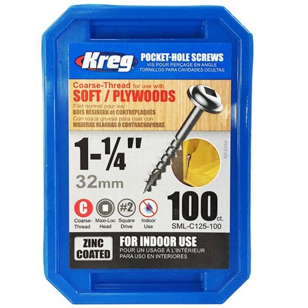 Kreg SML-C125-100 Skrue 32 mm 100-pakning, Innfesting