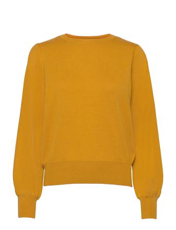 Slfamanda Ls Knit O-Neck M Yellow Selected Femme