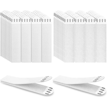 36 Par Bildeoppheng Uten Boring, Veggmontering Uten Skade, Bildeopphengstrips, Selvklebende Rammeclips for Oppheng av Rammer og Chris