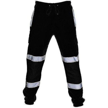 Sikkerhetsarbeidsbukser for voksne med høy synlighet, elastisk midje og svettebukser (FMY)BY