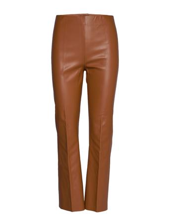 Slkaylee Pu Kickflare Pants Trousers Leather Leggings/Byxor Brun Soaked In Luxury