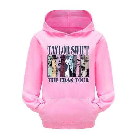 3-16 år Kids Pop Taylor Swift The Eras Tour trykt hettegenser jenter gutter hettegenser genser pullover topper Pink 9-10T 140CM