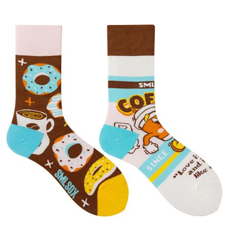 5 par Många stilar av AB-strumpor asymmetriska kreativa trendiga strumpor roliga par mandarinanka färgade mellanhöga strumpor