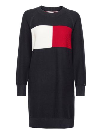 Org Co Flag Reg C-Nk Knee Dress Navy Tommy Hilfiger