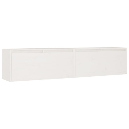 Vidaxl Väggskåp 2 St Vit 80x30x35 Cm Massiv Furu Vit