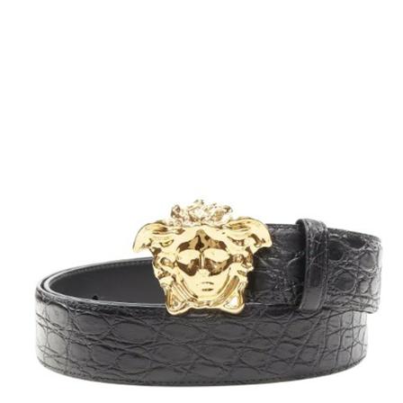 Versace Pre-owned, Pre-owned Leather belts Zwart, Dames, Maat:ONE Size
