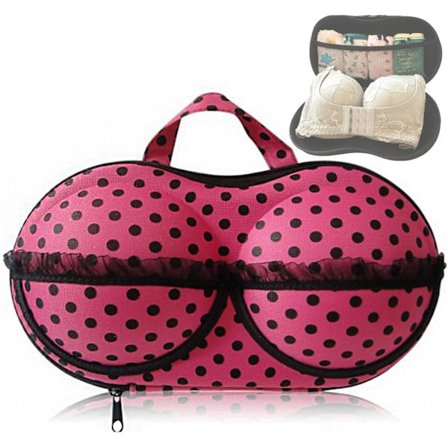 Rese-BH och underklädesorganisatör med dragkedja, bärbar rese-BH och förvaringsväska för underkläder, kompatibel med bagage, BH och bikini (rosa)