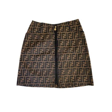 Fendi Vintage, Pre-owned Skirt Bruin, Dames, Maat:S,polyester