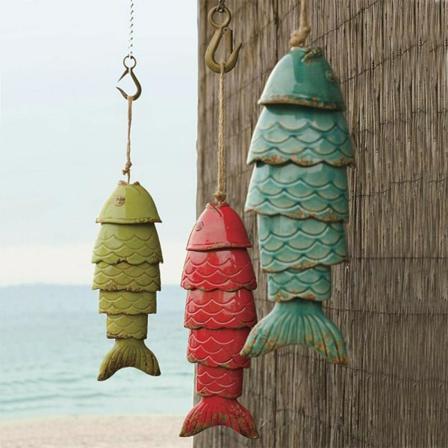 Färg Kois Fish Wind Chimes Utomhus Inomhus Hänge Prydnader