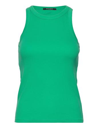 Katy Rib Tank Top T-shirts & Tops Sleeveless Grønn Bruuns Bazaar