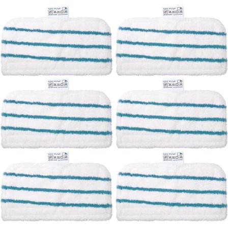 Sett med 6 rektangulære mikrofiberkluter for dampmoppalternativ