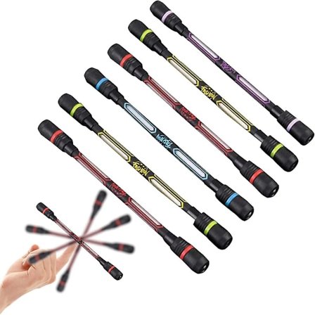 6 stk. Spinningskuglepenne Rullende Finger Roterende Pen Skridsikker Belagt 7,5 Tommer Spinningskuglepen Vægtede Kugle Tilfældig Farve