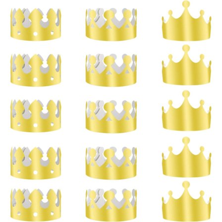 36 kpl kultaisia kuninkaankruunuja kultafolio paperi juhlakruunu hattu lakki syntymäpäiväjuhliin vauvakutsut valokuvarekvisiitta (kulta)