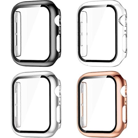 Kompatibel med Apple Watch-fodral 40 mm, Apple Watch skärmskydd 40 mm, Full täckning Hård PC Stötfångare Skyddsfodral för iWatch SE Serie 6/5/4 Wo