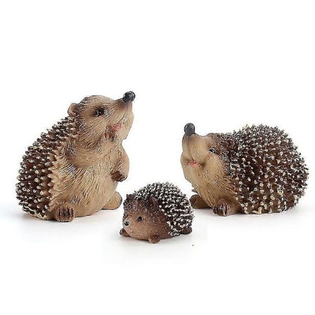 Pindsvin Figurer Havestatuer, Realistisk Plastik Dekor Vildt Pindsvin Figur Ornamenter Sæt Til Planter Hjem Dyr Figurer Legetøj, Læring Educa