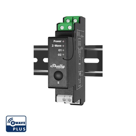 Shelly Relais "Wave Pro 2PM" max 25A Z-Wave DIN-Rail