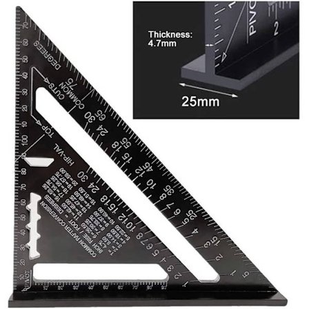 17cm triangel gradskiva aluminiumlegering snickare rät vinkel linjal triangel professionell träbearbetning vinkel linjal triangel linjal med gradskiva