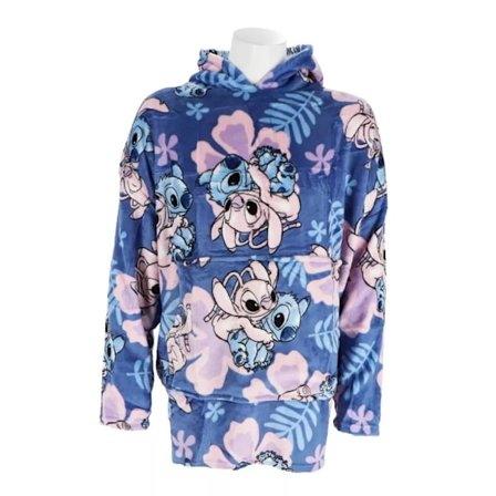 Lilo och Stitch Bärbar Filt med ärmar Poncho Filt hoodie 3-6år