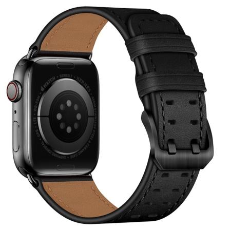 Business Läderrem för Apple Watch Ultra 49mm 8 7 45mm 41mm Högkvalitativt armband för Iwatch 6 5 4 3 Se 38mm 40mm 42mm 44mm Black 1 For 38mm 40mm 41mm