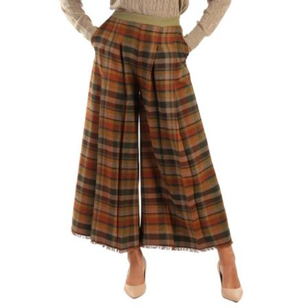 Manila Grace, Wide Trousers Groen, Dames, Maat:S