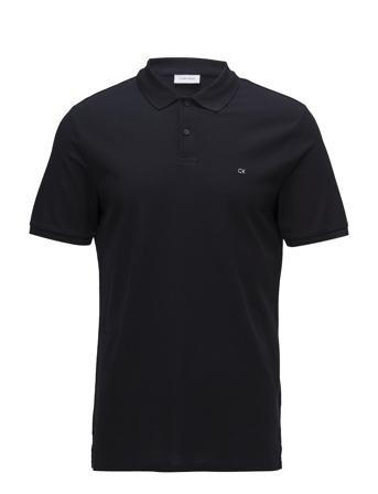 Logo Refined Pique Slim Polo Polos Short-sleeved Sort Calvin Klein