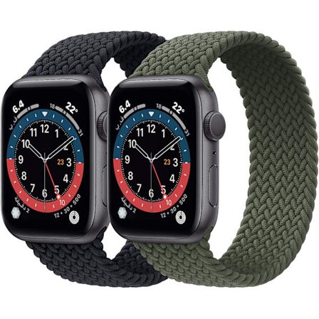 2-pack flätade Solo Loop-sportband som är kompatibla för Apple Watch