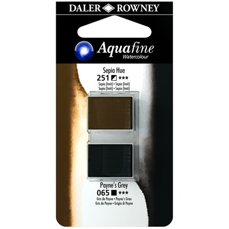 Aquarelle Half-pan Duo Sepia Hue/Paynes Grey