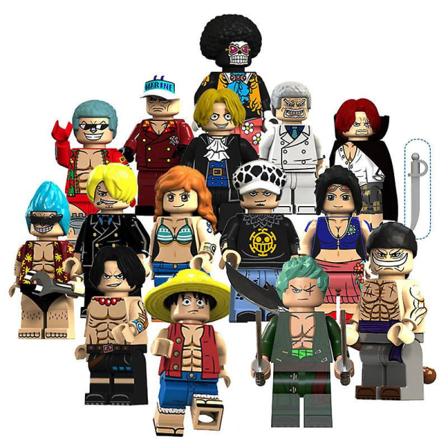15 deler/sett One Piece Series Luffy Chopper Ice Shanks Franky Minifigur Byggeklossleker[GL] Style 2