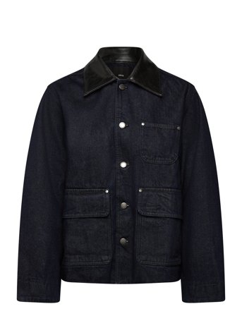 Mango | Denim Jacket With Faux-Leather Collar | S