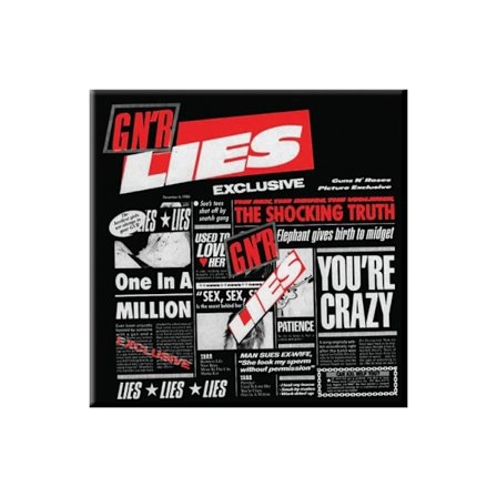 Guns N Roses Lies Kylskåpsmagnet En Storlek Svart/Röd/Vit
