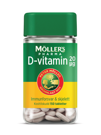 Möller's Pharma 20 μg D-vitamin tabletter, 150 stk.