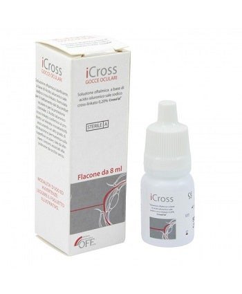 iCross Gocce Oculari Flacone 8 ml - Sollievo per Occhi Secchi