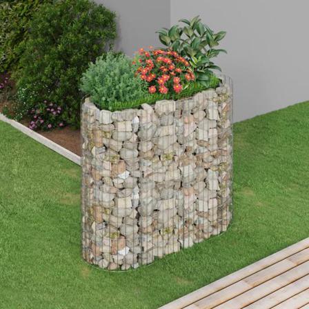 Vidaxl Planteringsgabion Galvaniserat Järn 120x50x100 Cm Silver