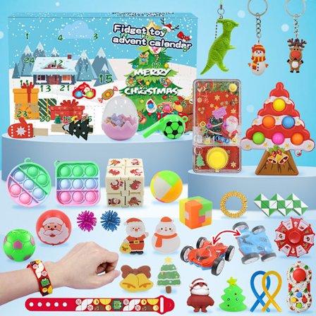 Julefest Nedtelling Kalender Adventskalender Fidget Toys Pakke Angstlindrende Lekegave Til Barn Voksne Blindboks