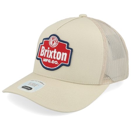 Brixton - Beige trucker Keps - International C Medium Profile Sand/Sand A-Frame Trucker @ Hatstore