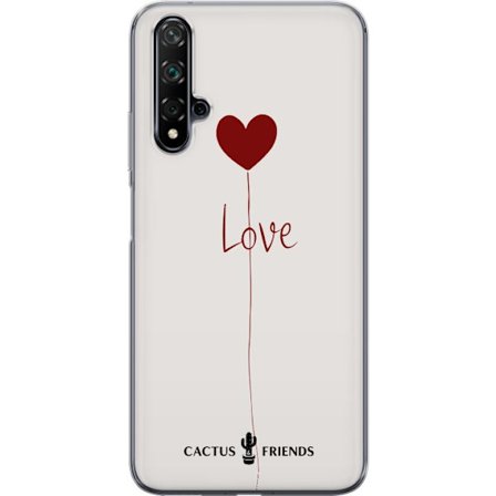 Yhteensopiva Puhelinkuori Huawei Huawei nova 5T Cactus and Friends - Love Balloon Minimal